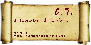 Orlovszky Tóbiás névjegykártya